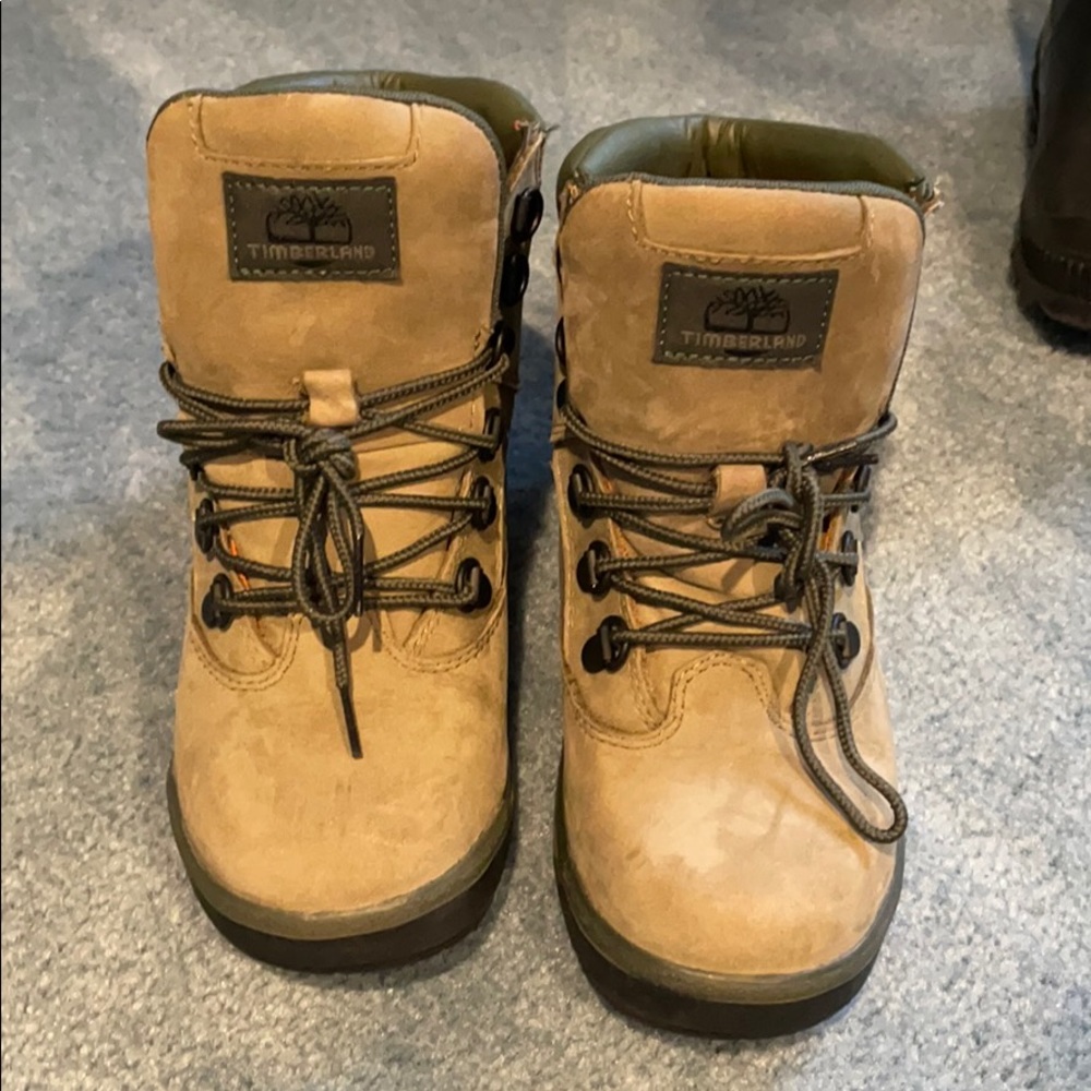 Timberland Kids Tan Brown Leather Lace-Up Boots